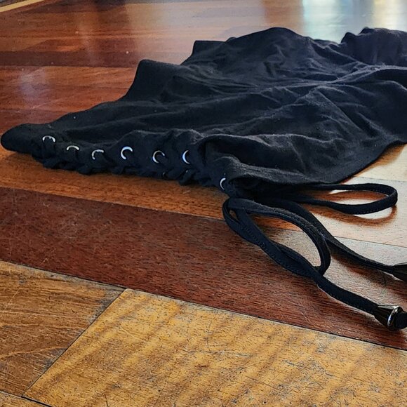 Forever 21 Black Lace-Up High Waisted Stretch Shorts Size Medium - Picture 11 of 11